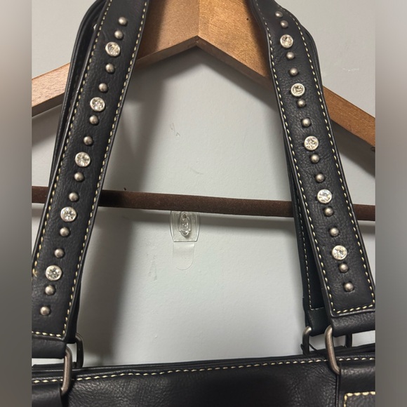 Montana West Zebra Print Leather Tassel Concealed Carry Tote Bag Retail $70 - Picture 5 of 6